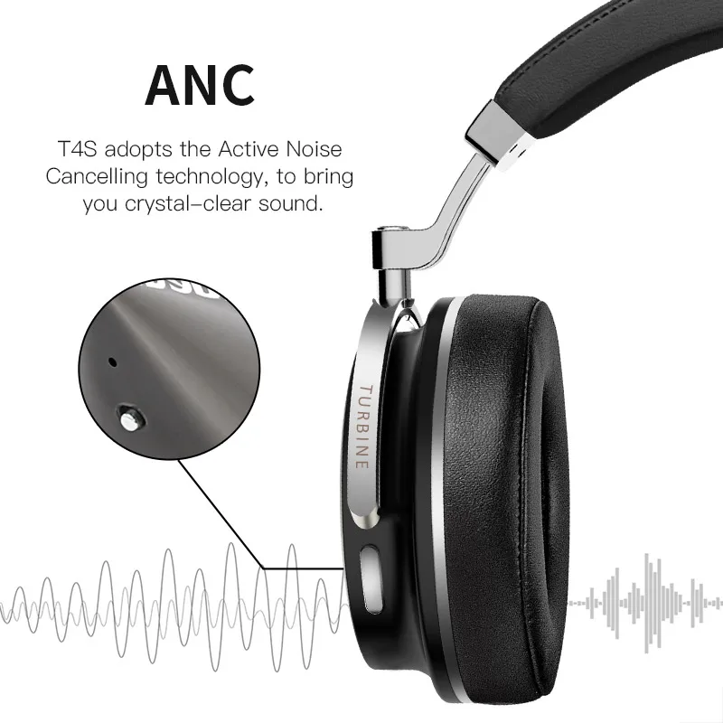 Original Bluedio T4S bluetooth headphones with microphone ANC active noise cancelling wireless headset 