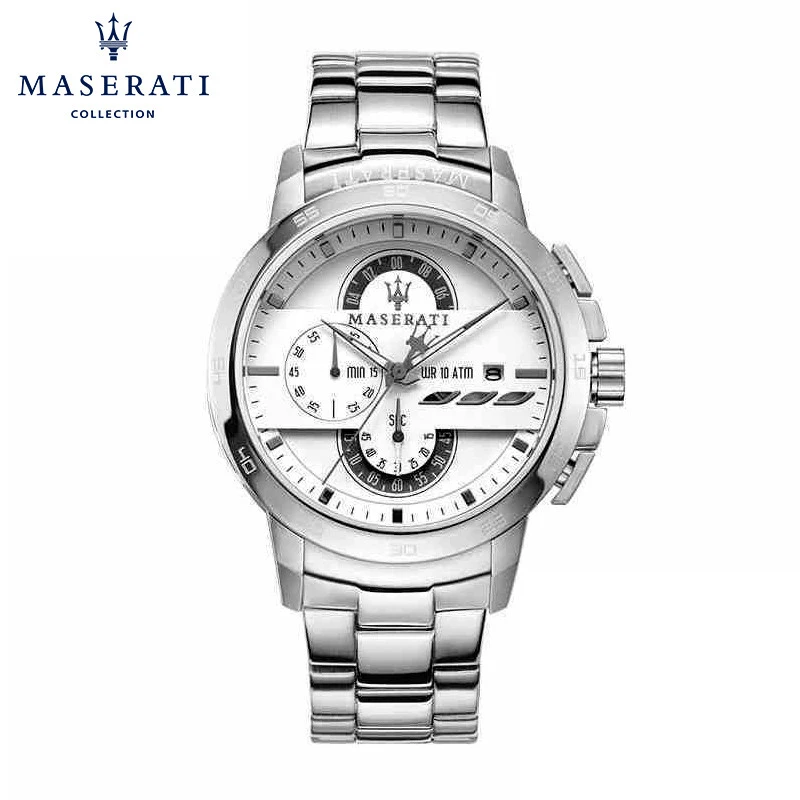 Maserati Round Wristwatches Chronograph Stainless Steel Quartz Wristwatches Casual Fashion Waterproof Watches R8873619004