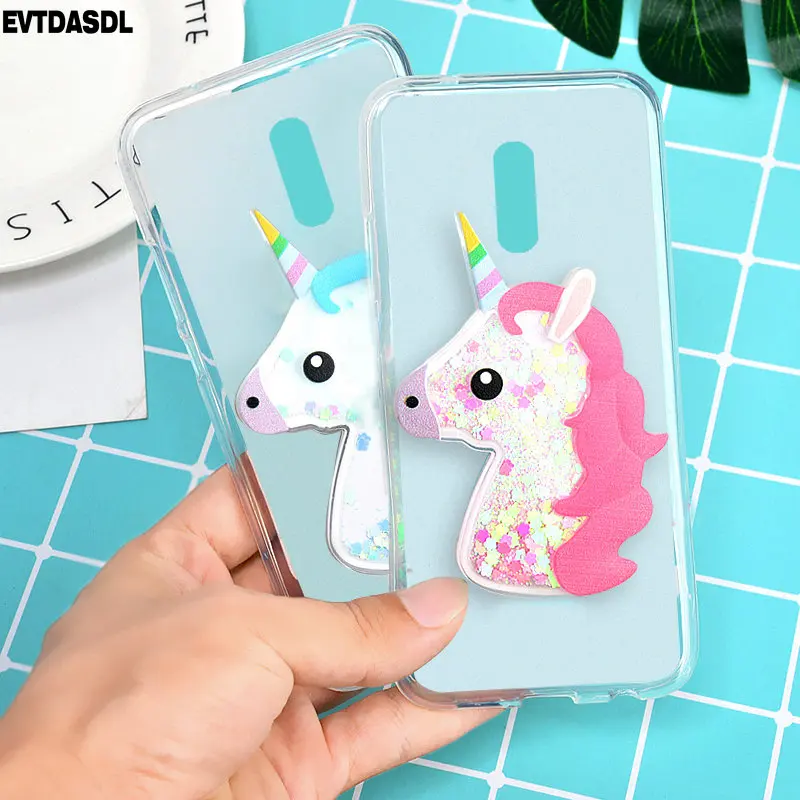 Glitter Dynamic Liquid Quicksand Case for Fly Cirrus 13 FS518 3D Owl Unicorn Cartoon Animals Cover For Fly FS518 FS 518 Shining