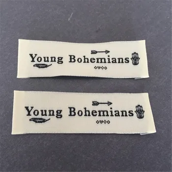 

Separate cut folded clothing labels custom private brand woven labels and tags 1000pcs/lot