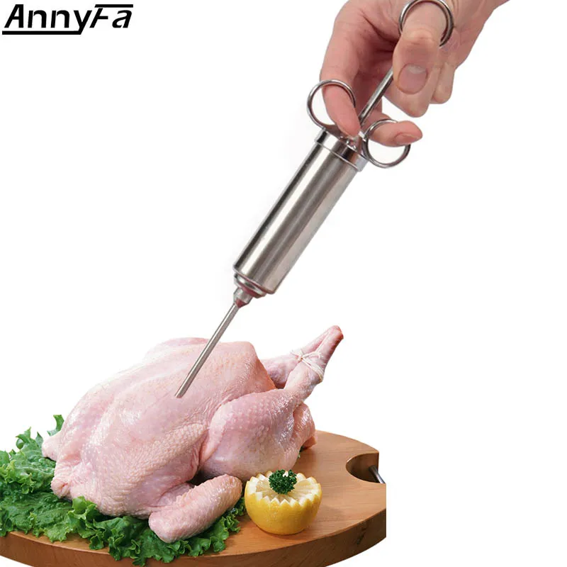 Annyfa 2 Oz Marinade Seasoning Injector Turkey Beaf Fork Meat Injectors
