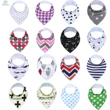 2 шт/комплект детские детский нагрудник, Слюнявчик с принтом «Стрела», «Волна», «Треугольники детские нагрудники из хлопка Многоразовые моющиеся Регулируемый Детский пищевые продукты нагрудник для младенцев