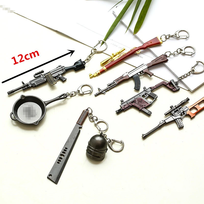 

2019 Single SELL 12CM Game 16 Style PUBG CS GO Weapon AK47 Gun Model 98K Sniper Rifle for Men Gifts Souvenirs