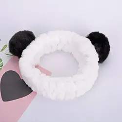 Новое поступление Эластичный Симпатичные меха мяч девушка Hairband Новинка Для женщин гидромассажная Ванна Душ составляют мыть лицо мягкое