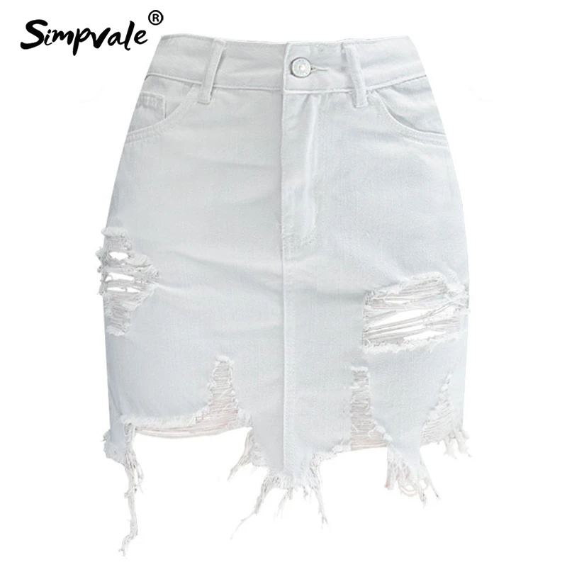 girls white jean skirt