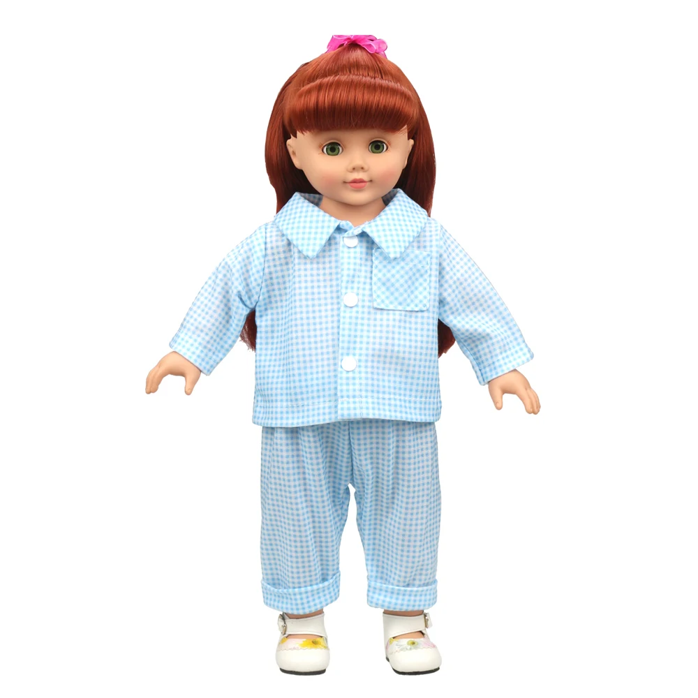 18-Doll-Clothes-American-Girl-Doll-Accessories-Plaid-Clothes-Tops-With-A-Bag-On-The-Left (2)