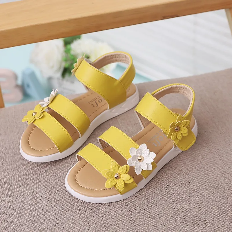 

New Summer Kids Sandals 2019 Fashion Breathable Sandals Flowers Princess Girls Children's Shoes Flat Shoes