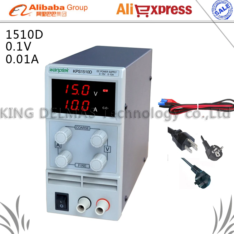

KPS1510D Adjustable LED display switch DC Power Supply protection function 15V10A 110V-220V 0.1V/0.01A EU