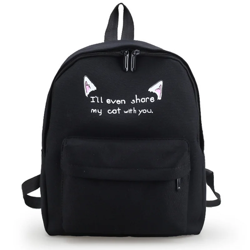 New cartoon cat fashion women backpacks new preppy style casual school bags canvas cute Funny print