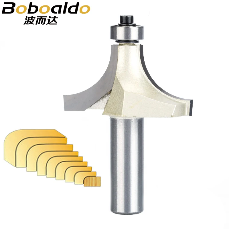 

1pcs Round Over Router Bits for wood Woodworking Tool 2 flute endmill with bearing milling cutter Corner Round Over Bit
