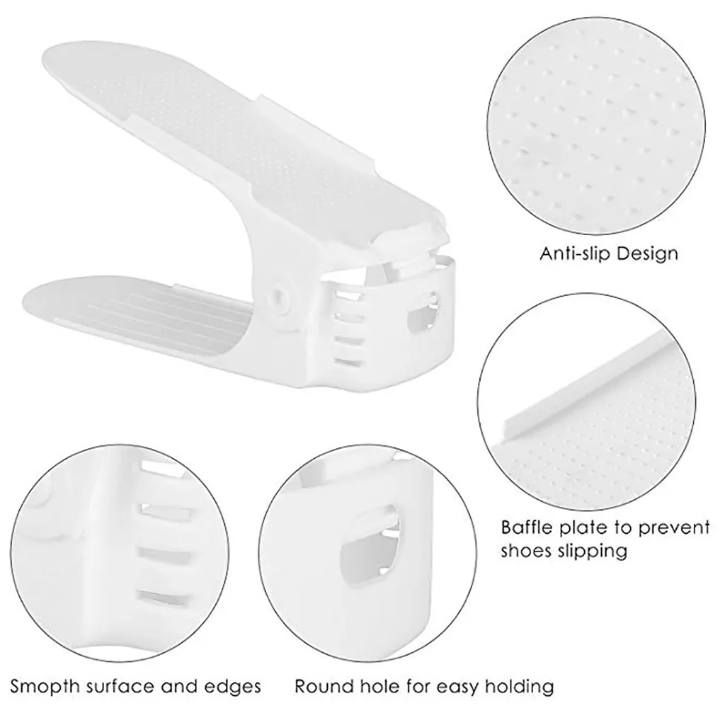Прочная Регулируемая подставка для обуви, органайзер для обуви, экономия пространства, подставка для обуви, пластиковая белая коробка для хранения обуви