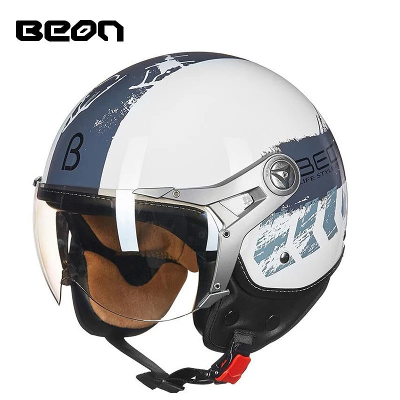 BEON casque мотоциклетный шлем на половину лица винтажный мотоциклетный шлем capacete мотоцикл электрический велосипедный шлем B100 - Цвет: 17