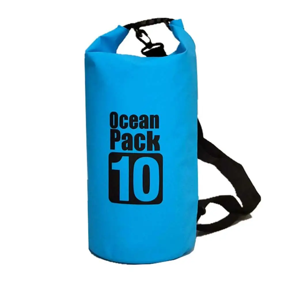 ПВХ водонепроницаемая сухая сумка 5L 10L 20L наружная складная сумка для дайвинга Мужская Женская пляжная сумка для плавания рафтинг речной океан рюкзак - Цвет: 10L Sky blue