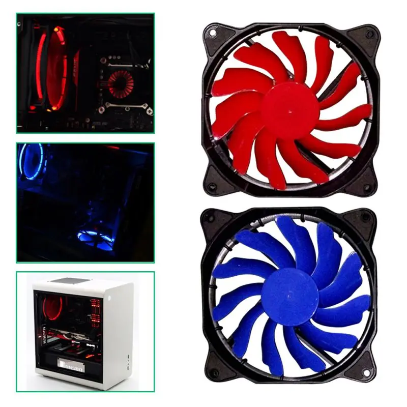 

12V 3Pin 120mmx120mmx25mm Silent Computer CPU Cooler Small Cooling Lighting Fan PC Heat Sink 4 Colors