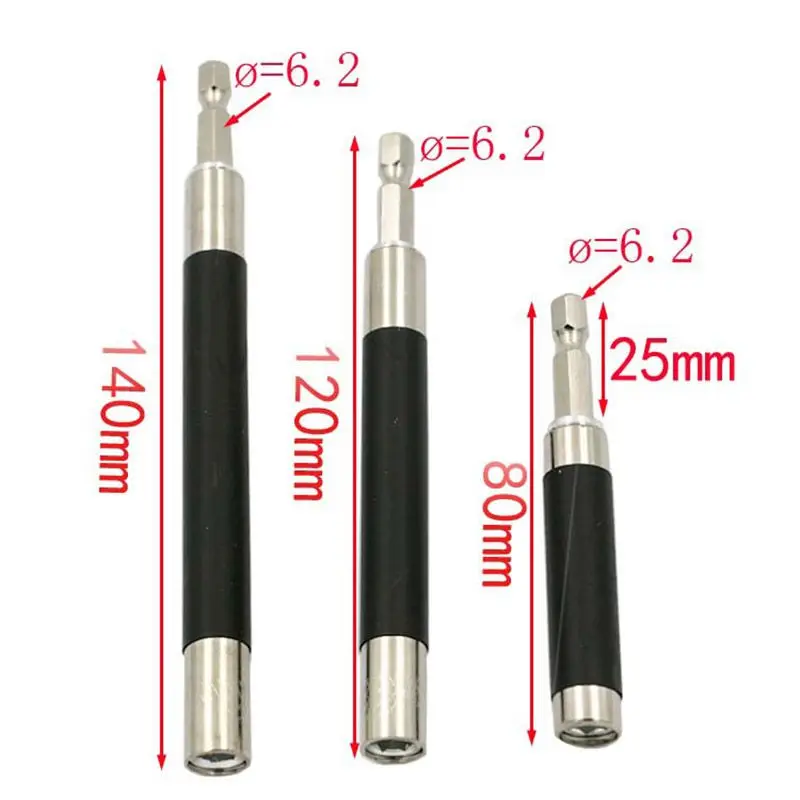 

3pcs Extension Hex Screw Socket Magnetic Impact Driver Drill Bit Holder Adapter For Home Tools