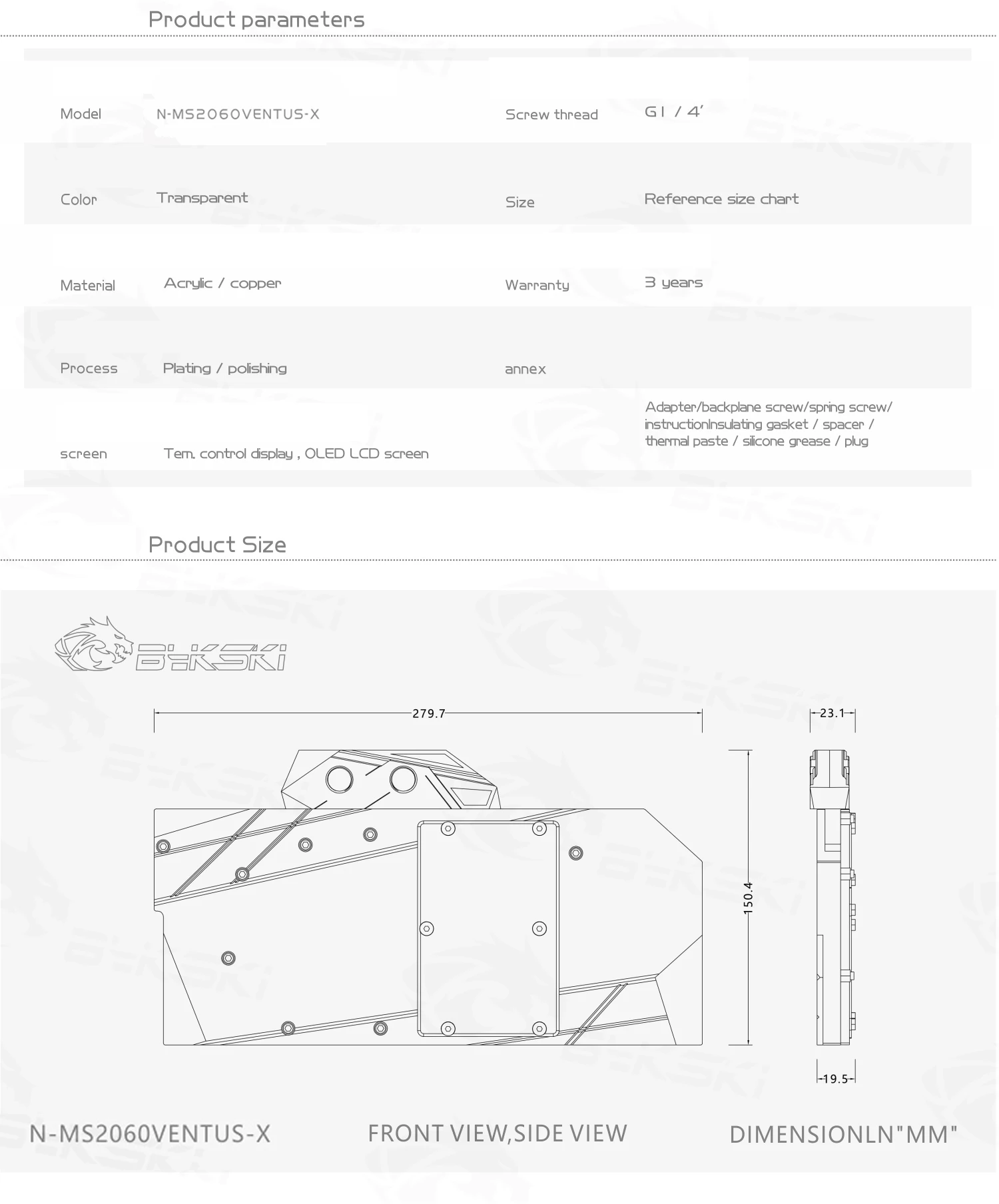 Bykski N-MS2060VENTUS-X GPU Water Block For MSI RTX 2060 VENTUS XS Graphics Card Cooler Water Cooling