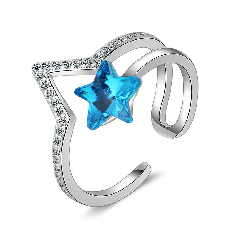

Hot Woman Jewelry Genuine 925 Sterling Silver Ring Korea Style Friendship Gift Graduation Finger Ring Band for Young Girls