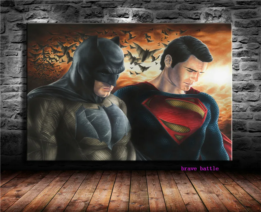 Dc Comics Супермен Бэтмен холст картина печать гостиная домашний декор Современное