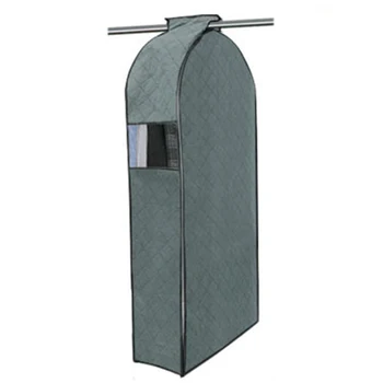 

3 Sizes Bamboo Charcoal Non-woven Hang Dustproof Clothes Storage Bag Garment Suit Coat Dust Cover Wardrobe Organizer - Grey