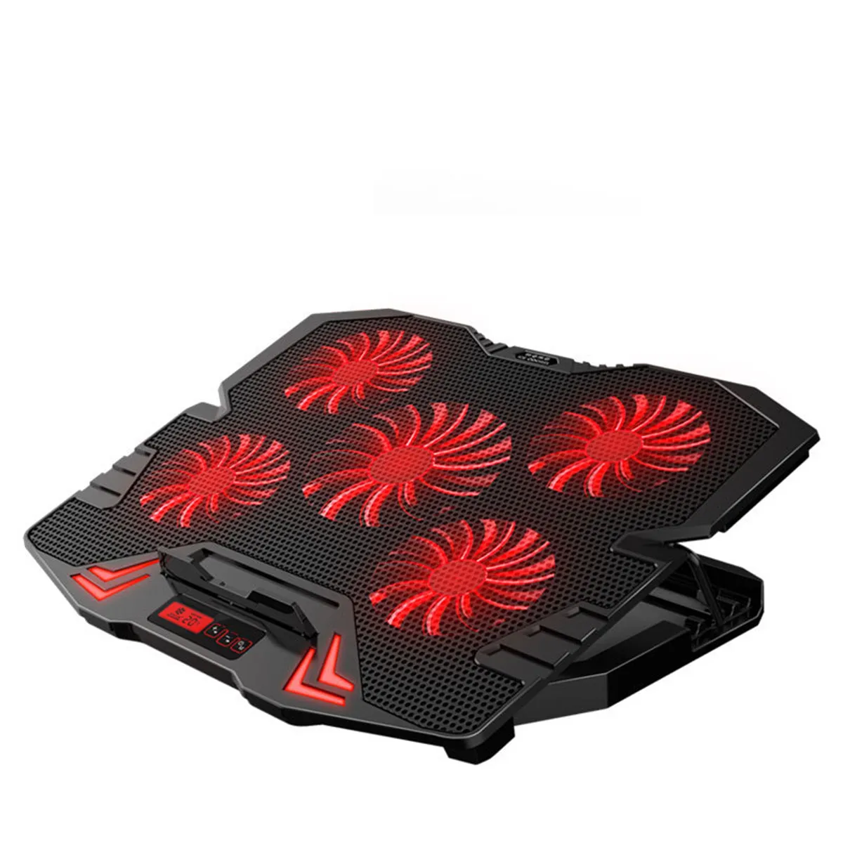 

New Laptop Cooler 2 USB Ports and Five Cooling Fan Led Screen Laptop Cooling Pad Notebook Stand for 12-17 Inch for Laptop