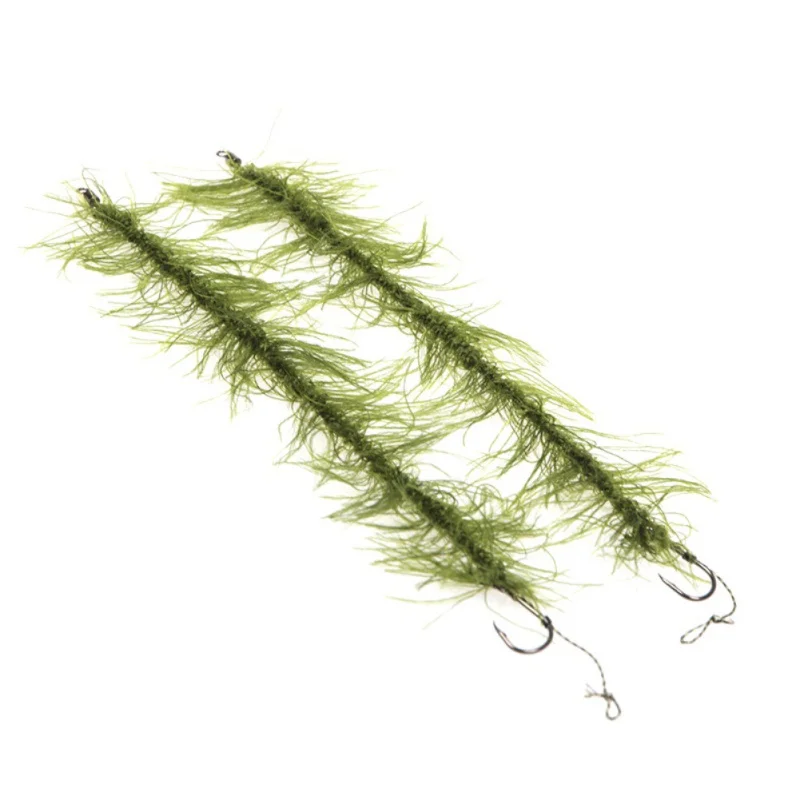 

2pcs Carp Fishing Lures Accessories Sea Glass Baits Hair Rigs Terminal Tackle Hook Weed Line 19cm Length Hook Size 2 4 6 8