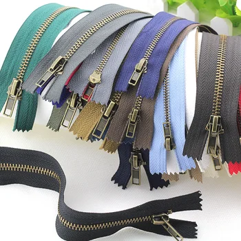 

20 cm auto lock bronze zippers 3 5 for sewing jacket zipper pocket pants clothes
