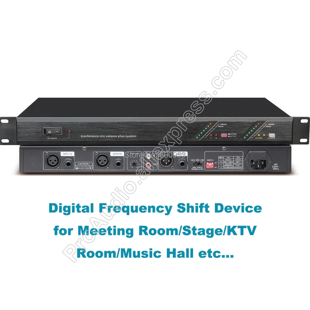 

Professional R1210 Digital Feedback suppressor Frequency Shift Device for Conference Meeting KTV Room Theater Stage