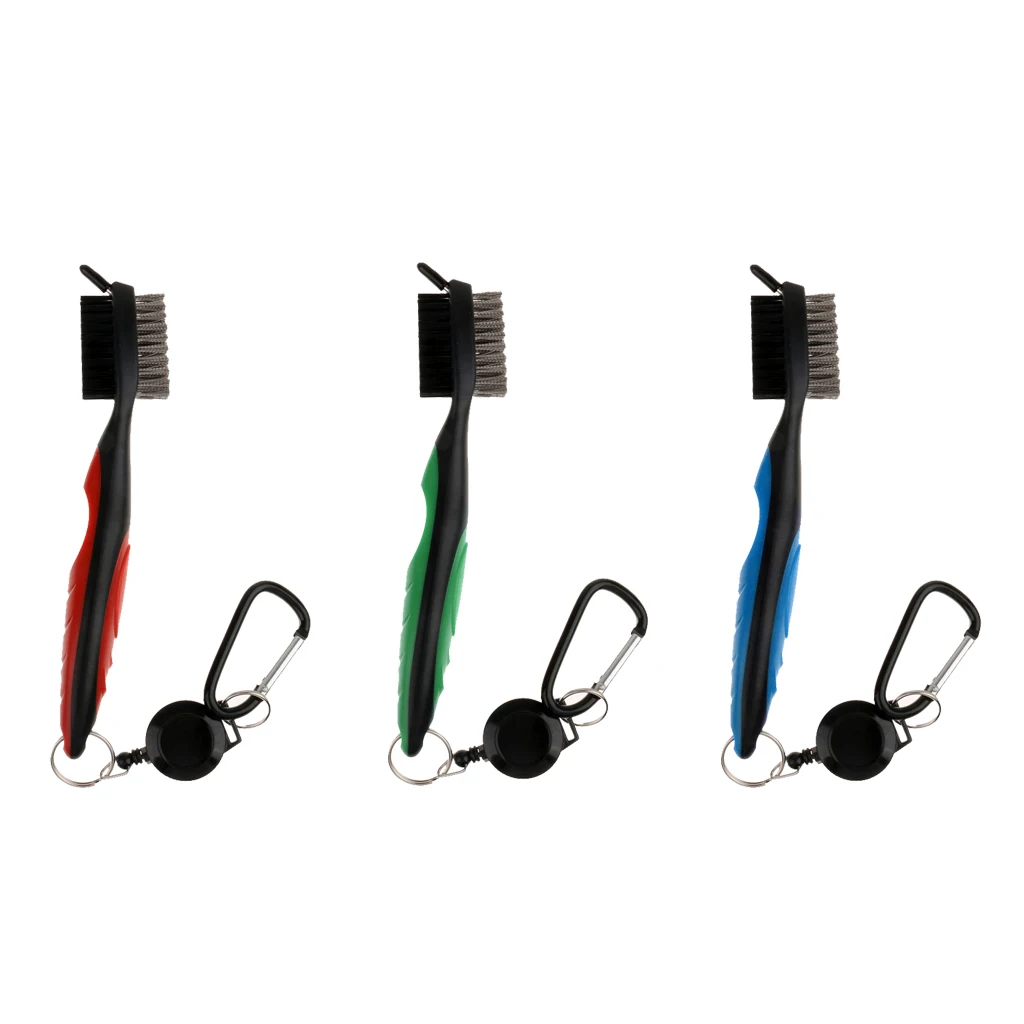 2 Sided Golf Club Cleaning Brush Golf Groove Cleaner with Spike