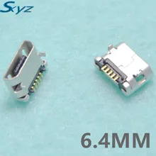 10Pcs 6.4MM Micro USB 5P,5-pin DIP Micro USB Jack,5Pins Micro USB Connector Tail Charging socket