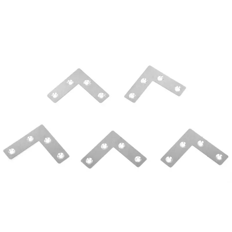 

50 x 50mm Right Angle Plate Metal Corner Brackets Silver Tone x 5