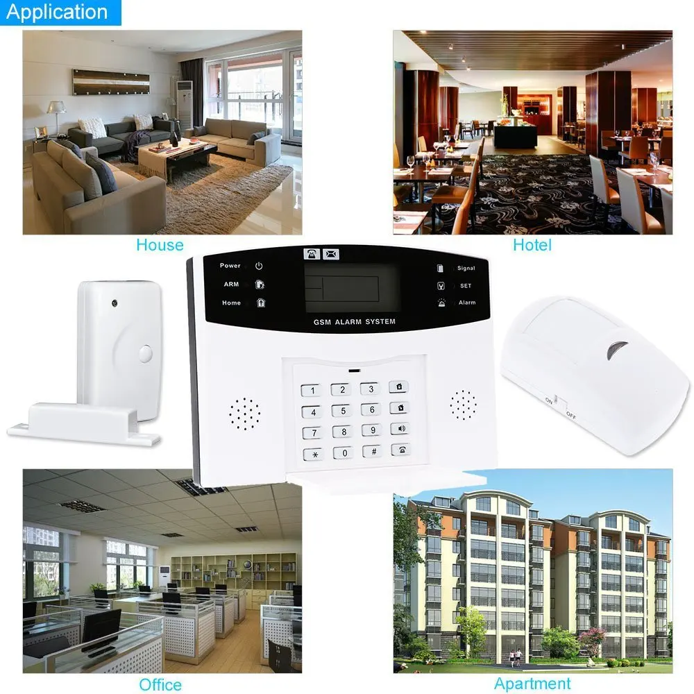 Sistema de Alarme Residencial sem Fio de Gravação de Mensagem Sms de Alerta de Alarme para Home Smartyiba Automática Security Cartão Sim Gprs Gsm 2g 9 High Quality Segurança e Proteção