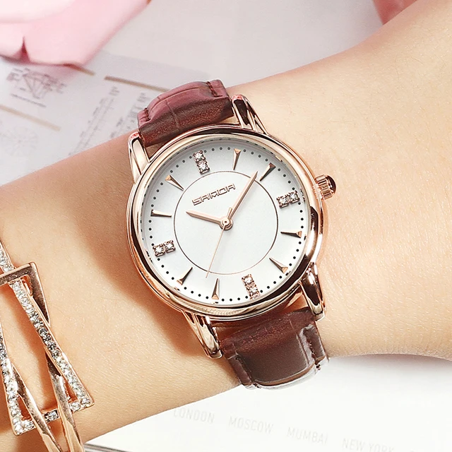 SANDA 2018 Leather Women Watches Ladies Luxury Brand Crystal Wrist Watch Dress F SANDA 2018 Leather Women Watches Ladies Luxury Brand Crystal Wrist Watch Dress F