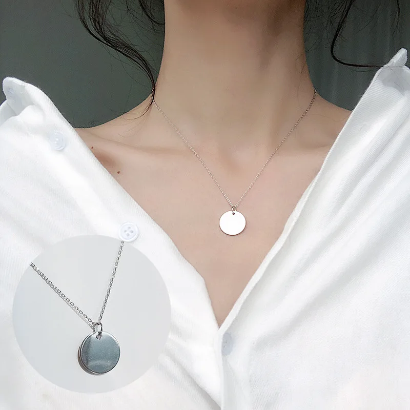 Pendant 26 Простой цветок сердце подвеска для девочек Женская мода Любовь Луна цепочка со звездами шеи ювелирные изделия подарок на день рождения леди Квадратный Круг Ожерелье - Окраска металла: Pendant 26