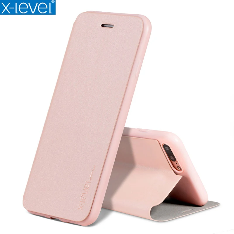 Чехол книжка X Level для iPhone 8 Plus ультратонкий деловой кожаный чехол|case for iphone|flip casecase