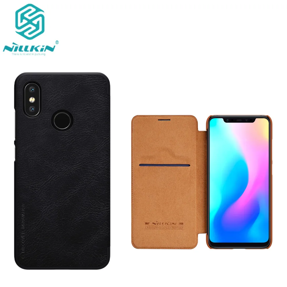 Для Xiaomi Mi8 чехол для Mi 8 Nillkin QIN серия Filp Кожаный чехол-кошелек с функцией сна |