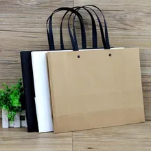 100 шт. крафт-бумага подарочные пакеты, Черный Белый Коричневый цветные бумажные пакеты, свадьба день рождения Подарочные пакеты на заказ 25x9x17 см