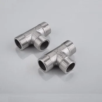 

DN15 1/2 Tee Type 3 Way 304 Stainless Steel Pipe Fitting Connector 1/2" to 1/2" to 1/2" BSP Male Thread for Water Fuel Gas Tube