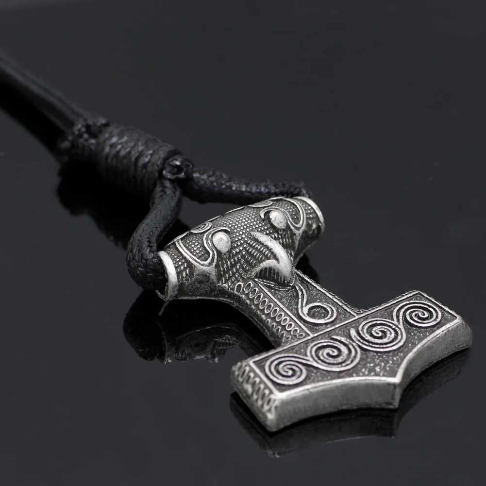 Youe сиял из натуральной кожи Регулируемый Викинг норвежский Odin Thors Mjolnir Hammer мужской s браслет для мужчин