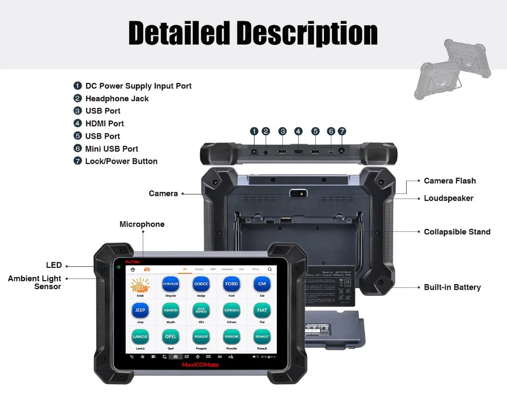 Автомобильный диагностический инструмент Autel MaxiCOM MK908 полная система OBD 2 сканер