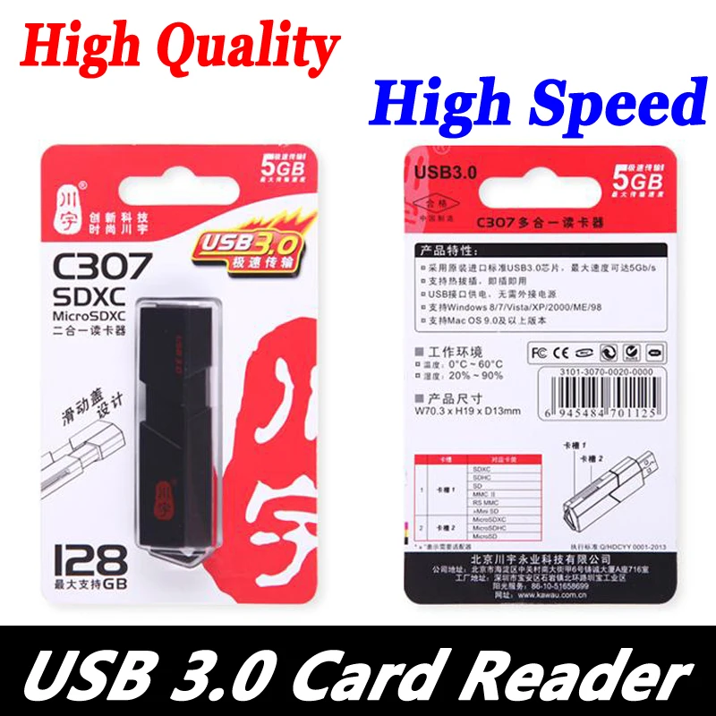 

Fashion Super Speed 5Gbps USB 3.0 Micro SDXC SD TF Card Reader Adapter For SD Card MicroSD TF Card SDHC Micro SDXC up to 128GB