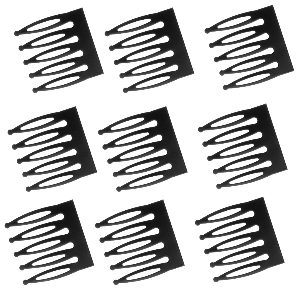 100pcs Fashion Girl Dolls 5 Teeth Hair Side Comb Clip Hairpins Dress Up Decoration - Black
