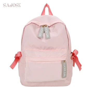 

Women Backpack for School Teenagers Girls Fashion Casual Backpack Nylon Student Bag Ladies Pink Female Bookbag Shoulder Bag