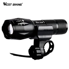 WEST BIKING Bicycle Light USB Rechargeable Focusing Flashlight Waterproof Cycling Front LED Light Bright Torch Lamp Bike Lights west biking waterproof bike helmet light usb rechargeable bicycle handlebar lights safety road bike mountain cycling front light