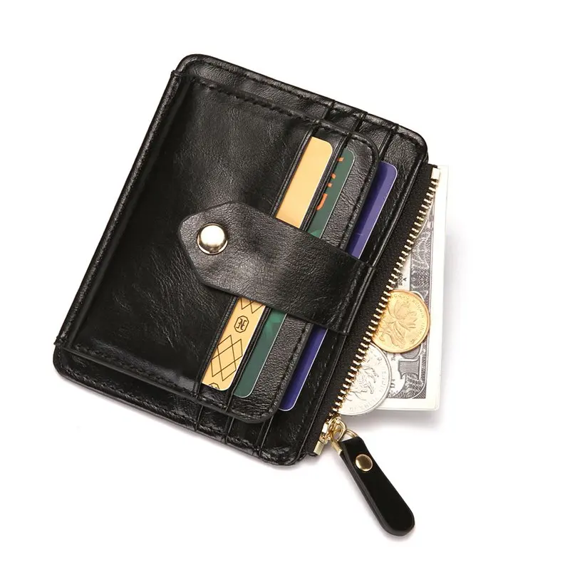 

Creative Multi-Card-Bit Business Credit Card Holder Wallet For Men Pu Leather Coin Pocket Zipper Buckle ID Card Case Organizer