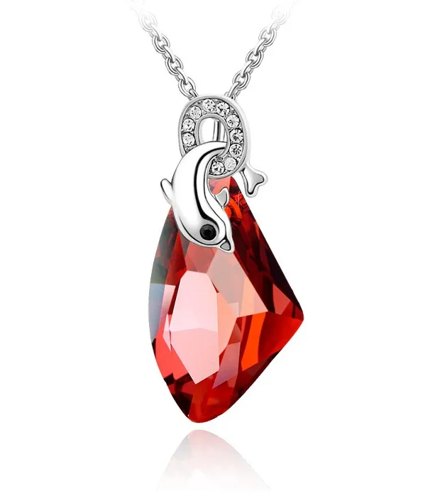 AAAA+ austrian Crystal Dolphin Pendant Necklace fashion jewelry Free drop Shipping promotion charms women girl party top quality - Image 4