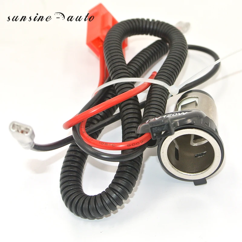 

1 Set 12V Cigarette Lighter Socket Power Plug Outlet Parts With Wiring Harness For Car Motorcycle and all 12V Vehicle