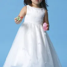Цветок платья для девочек для свадеб девочка выпускного вечера причастия Дети Рождество Pageant платья для девочек белый