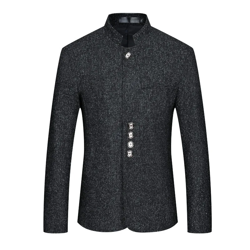 3.1         57Men's Jackets Men's Fashion Stand Collar Jacket Men's Single Breasted Business Formal Jacket Men's Party Banquet Dress