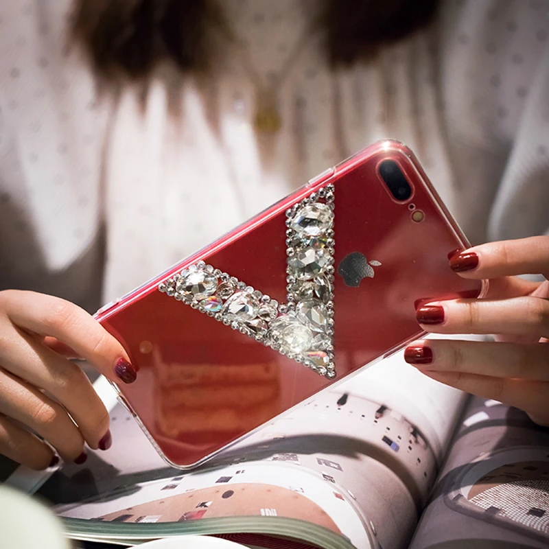 

Luxury 3D Diamond Square Glitter Transparent soft phone case for iphone X XR XS MAX 6S 7 8 plus for samsung S7 S8 S9 S10 Note