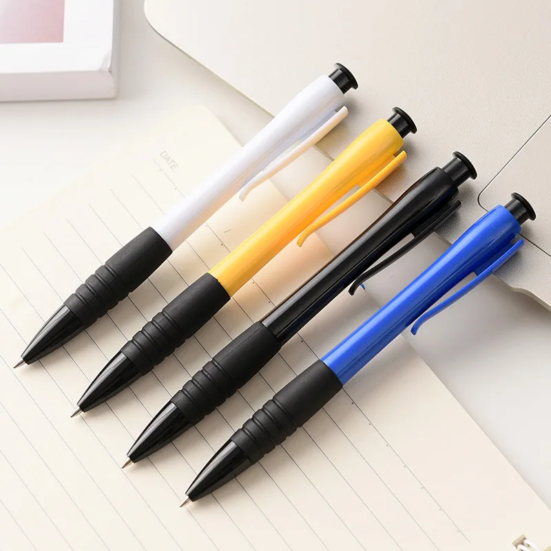 

1pc 0.7MM blue ink press ballpoint pen office business pen gift pen with simple notepad School Office Stationery Supplies